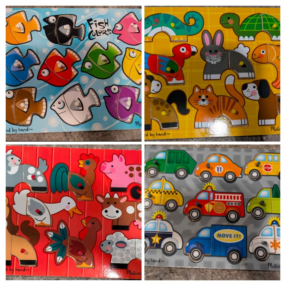 Melissa & Doug Colorful Wooden Puzzle Set